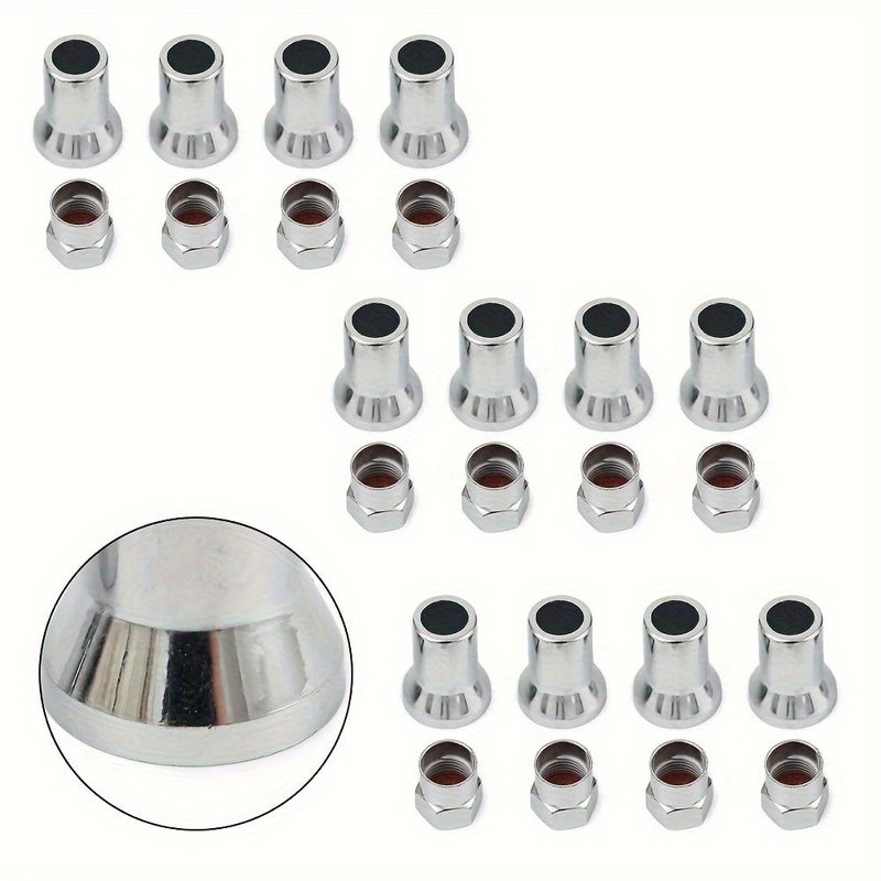 24pcs Chrome Tire Valve Stem Caps With Sleeve Cover For Cars Trucks Motorcycles - Image 3
