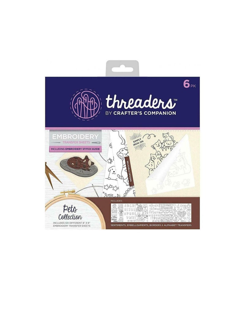 Crafter's Companion Embroidery Transfer Sheets Threaders Pets - Image 2