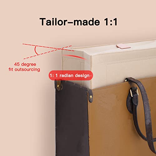 Doxo Purse Organizer Insert,Felt Tote Bag Organizer Insert Compatible with Dior Book Tote Large Bag & Onthego GM And More(Beige-with cover) - Image 5