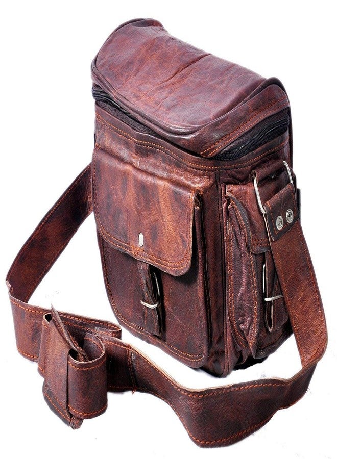 RSN Unisex Leather Bags and Backpacks For College, Travelling, Camping, Cycling and Hiking - Brown - Size: LxBxH - 30x11x20 cm - Image 2