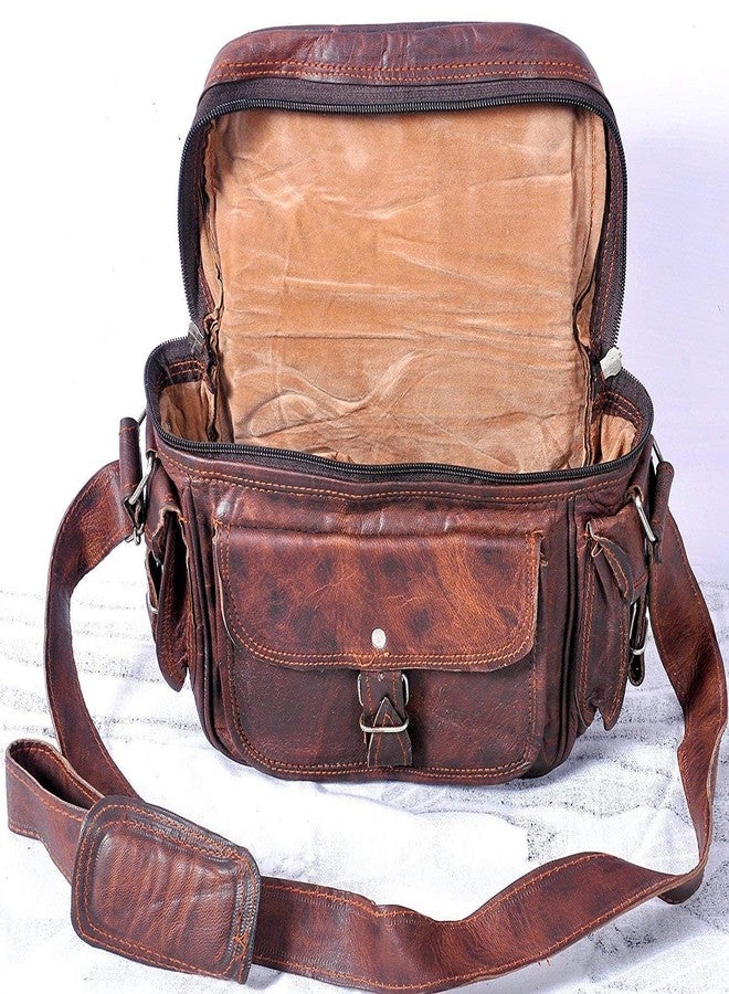 RSN Unisex Leather Bags and Backpacks For College, Travelling, Camping, Cycling and Hiking - Brown - Size: LxBxH - 30x11x20 cm - Image 3