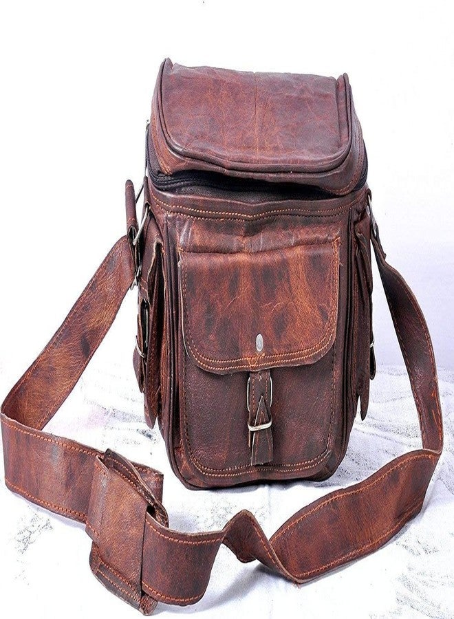 RSN Unisex Leather Bags and Backpacks For College, Travelling, Camping, Cycling and Hiking - Brown - Size: LxBxH - 30x11x20 cm - Image 5