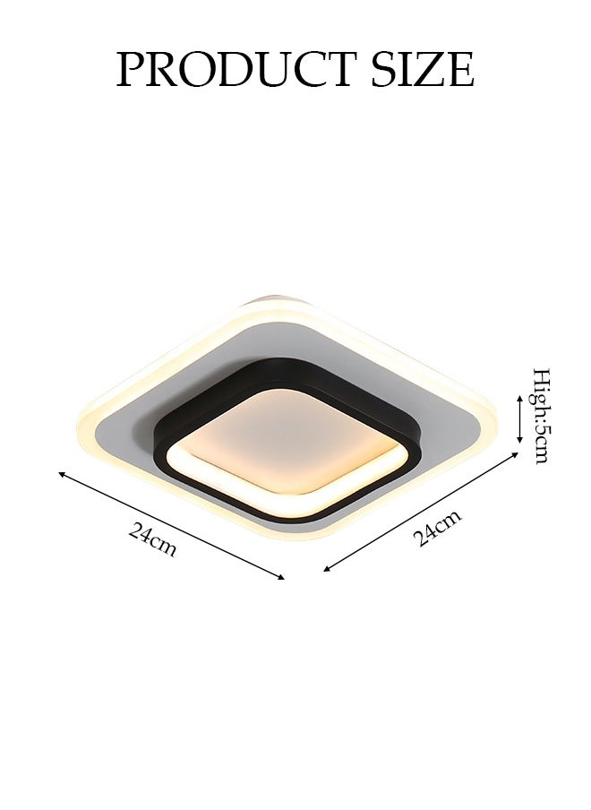DUNISO LED Ceiling Light，Ceiling Lamp,Square Corridor Light，Tri colored light，Adjustable，Suitable for Corridors，Bedroom， and Walk-in Closets，Black and White  - Image 2