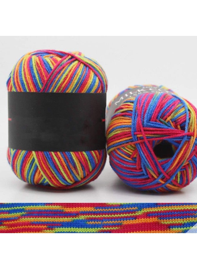 klarako Multicolor Gradient Cotton Yarn Soft Knitting Wool 5 Rolls for Crochet Knitting - Image 3