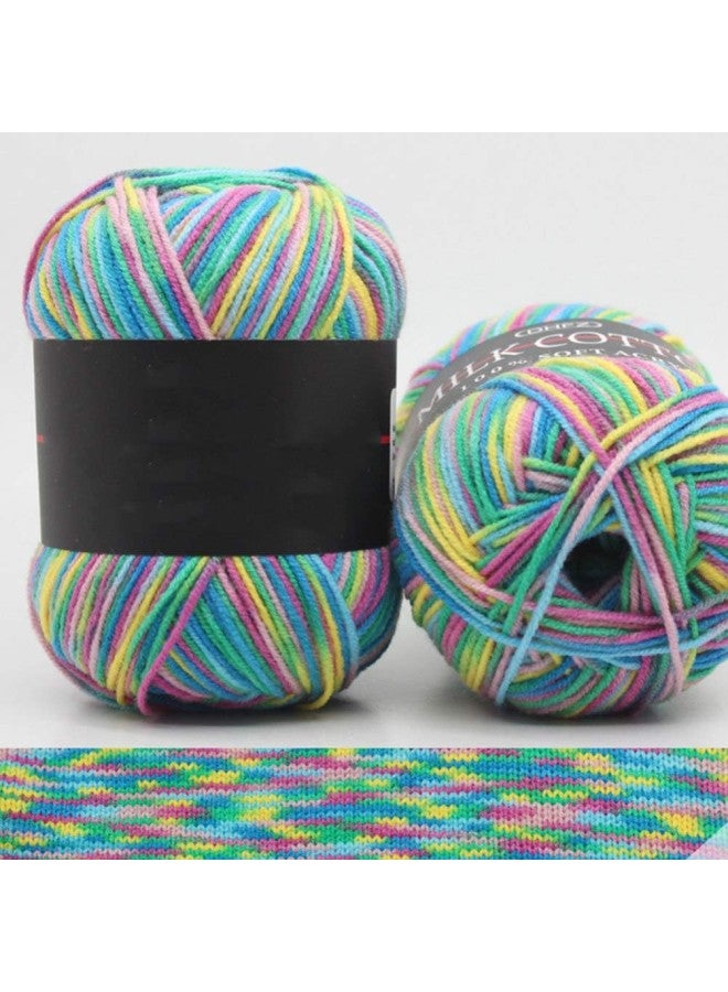 klarako Multicolor Gradient Cotton Yarn Soft Knitting Wool 5 Rolls for Crochet Knitting - Image 1