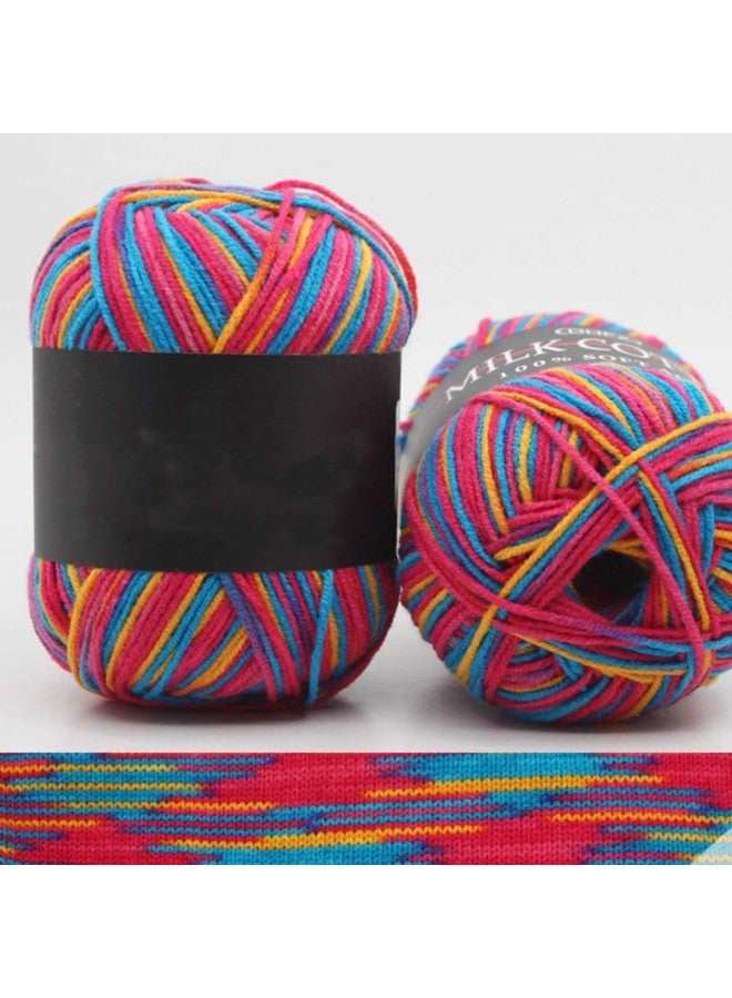 klarako Multicolor Gradient Cotton Yarn Soft Knitting Wool 5 Rolls for Crochet Knitting - Image 2