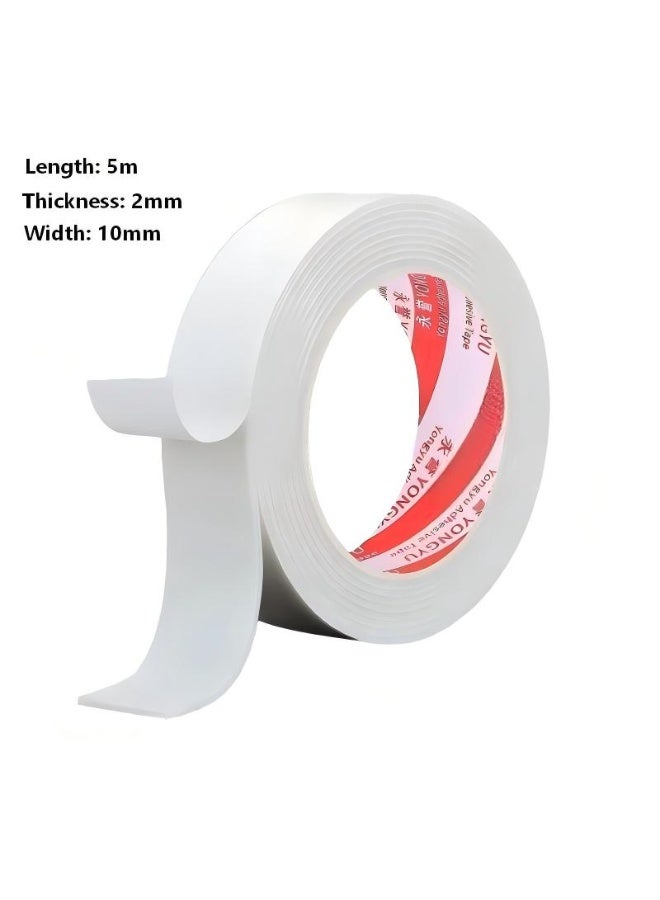 Double Sided Tape 10mm*5meter, Mounting Tape Heavy Duty, Removeable PE Foam Tape Strips, Strong Adhesive Tape Waterproof Free Damage for Paint Wall Picture Hanging Poster - Image 1