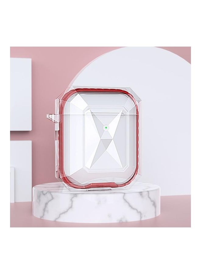 NIBEMINENT Anti-fall Wireless Contrast Color Earphone TPU Protective Case For AirPods 1/2 Red  - Image 1