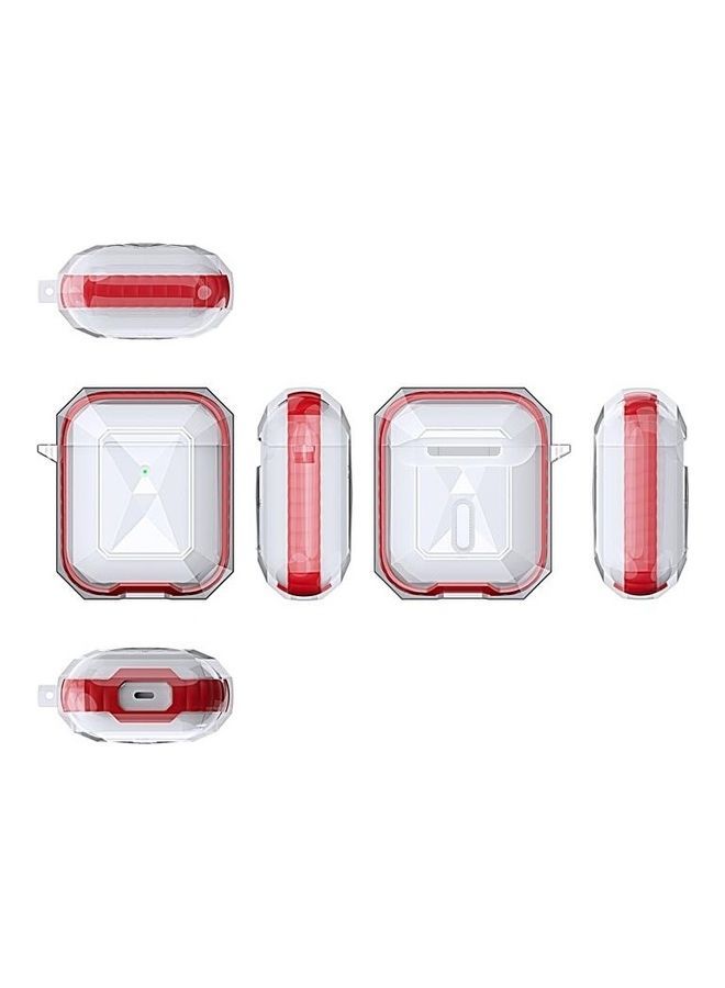 NIBEMINENT Anti-fall Wireless Contrast Color Earphone TPU Protective Case For AirPods 1/2 Red  - Image 3