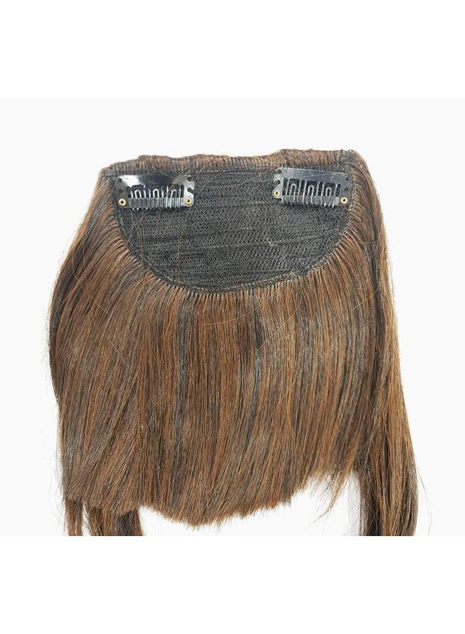 Foreign Holics Front Bangs Hair Fringes 2 Clips Extension For Women Feel Real Hairs (Brown Black) - Image 4