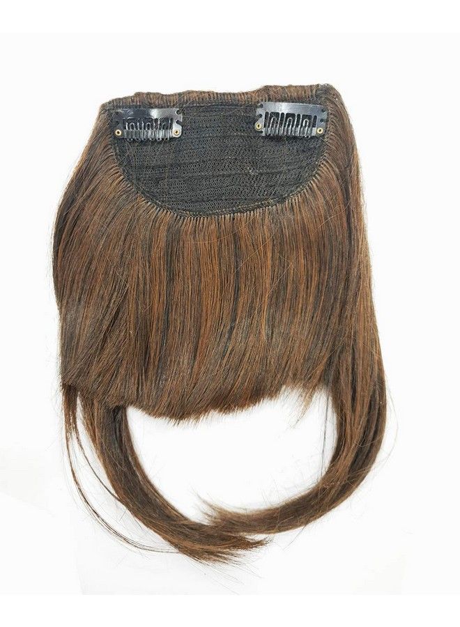 Foreign Holics Front Bangs Hair Fringes 2 Clips Extension For Women Feel Real Hairs (Brown Black) - Image 5