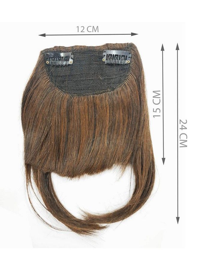 Foreign Holics Front Bangs Hair Fringes 2 Clips Extension For Women Feel Real Hairs (Brown Black) - Image 3