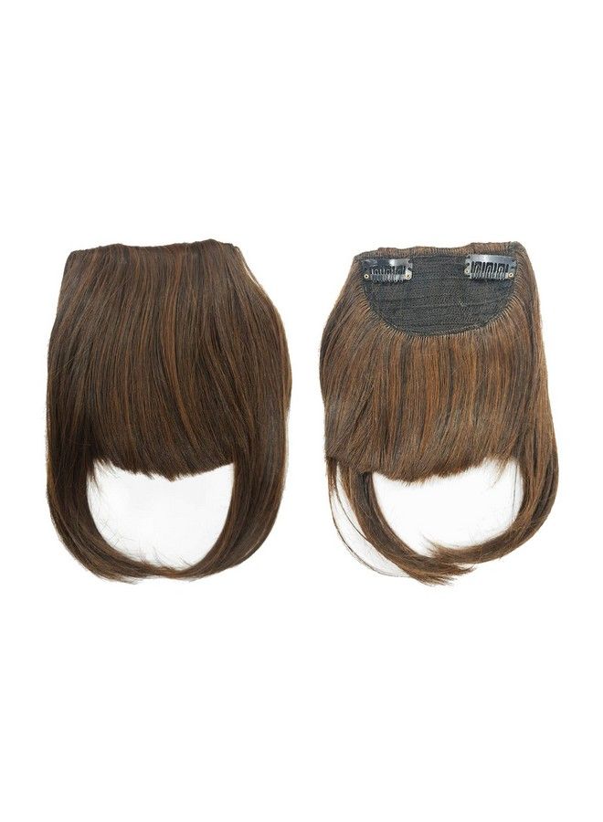 Foreign Holics Front Bangs Hair Fringes 2 Clips Extension For Women Feel Real Hairs (Brown Black) - Image 2