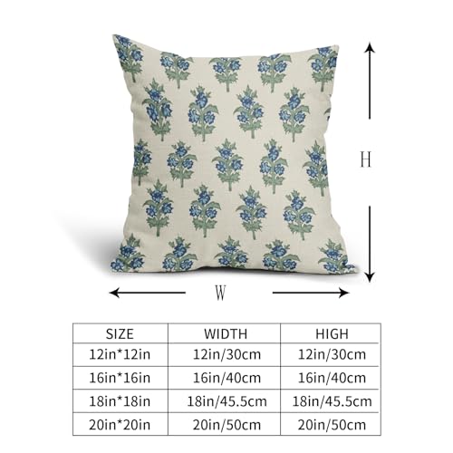 sorfbliss Sage Green Blue Floral Pillow Covers 18x18 Set of 2 Spring Flower Leaves Print Decorative Throw Pillow Cases Outdoor Farmhouse Decoration for Sofa Couch Bed - Image 5