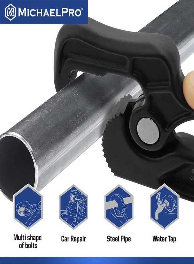 MichaelPro مفتاح أنابيب مايكل برو ذاتي الضبط، مفتاح سباكة متعدد الوظائف مقاس 8 بوصات، قطر تثبيت يصل إلى 1-3/32 بوصة (28 مم)، مفتاح تعديل برأس دوار - Image 4