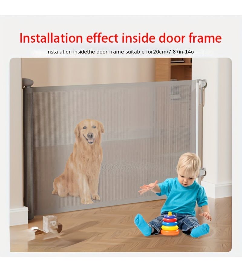 Baby Safety Gate Extendable Child Gate No Drill Indoor Stair Gate Black For Children Dog Fence Pet Playpen Barrier Two Installation Methods - Image 1