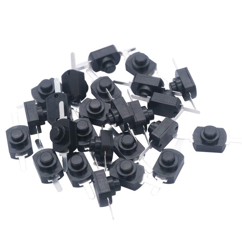 mxuteuk 50pcs Black Latching Mini ON/Off Switch Self-Lock Micro Push Button Switch DC 30V 1A for Light Lamp Wall Outlet DIY SMD Flashlight Type BK-1208 - Image 1