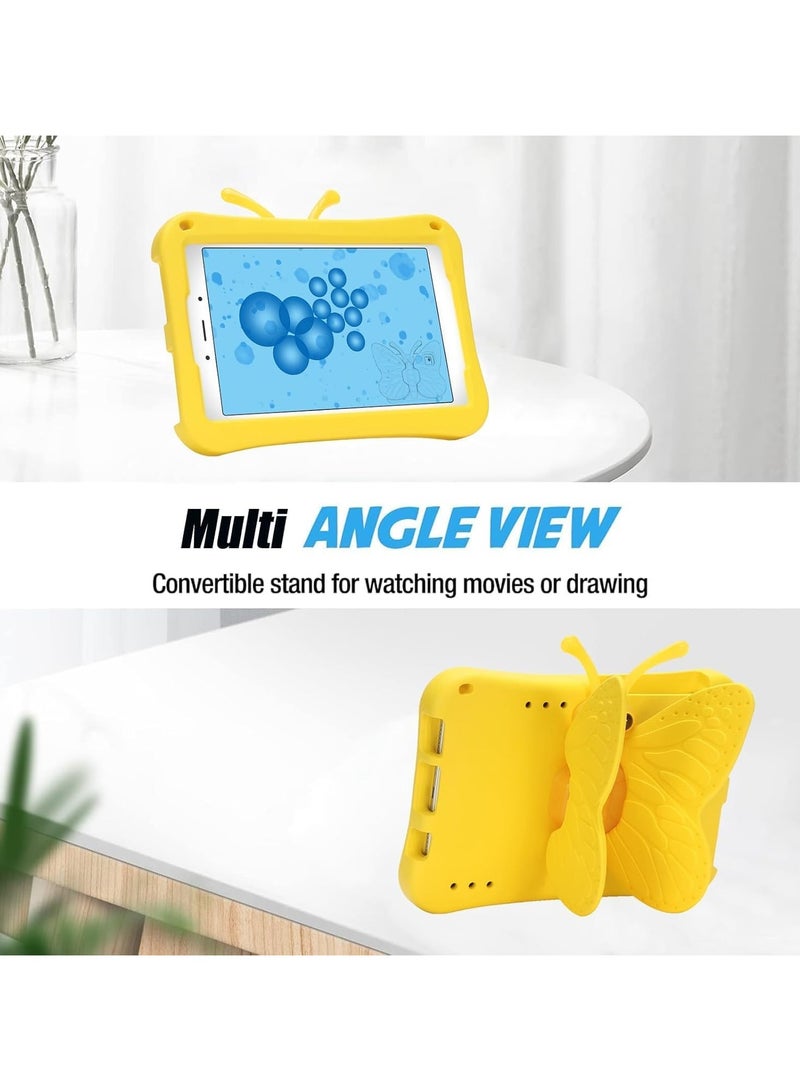 Kids Case for Galaxy Tab A9 8.7 Inch 2023 Lightweight Safe EVA 360 Degree 3D Butterfly Kickstand Shockproof Kids Friendly Case for Samsung Galaxy Tab A9 8.7" (SM-X110/X115/X117) (Yellow) - Image 4