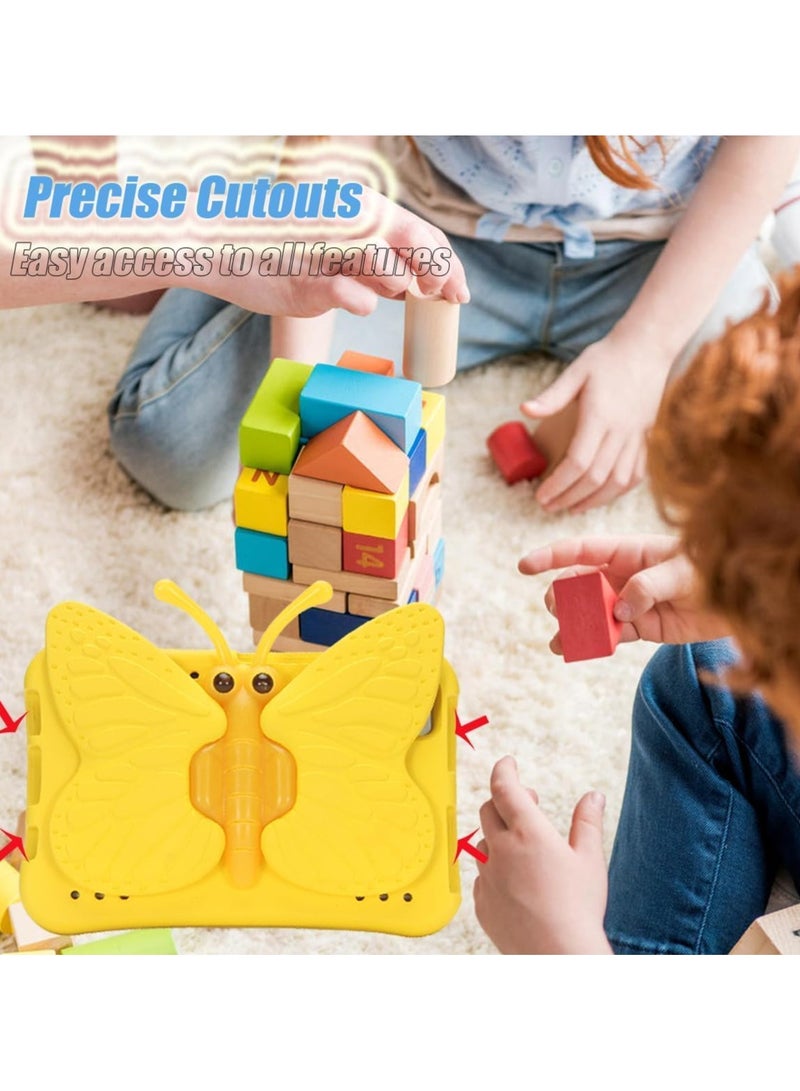 Kids Case for Galaxy Tab A9 8.7 Inch 2023 Lightweight Safe EVA 360 Degree 3D Butterfly Kickstand Shockproof Kids Friendly Case for Samsung Galaxy Tab A9 8.7" (SM-X110/X115/X117) (Yellow) - Image 5