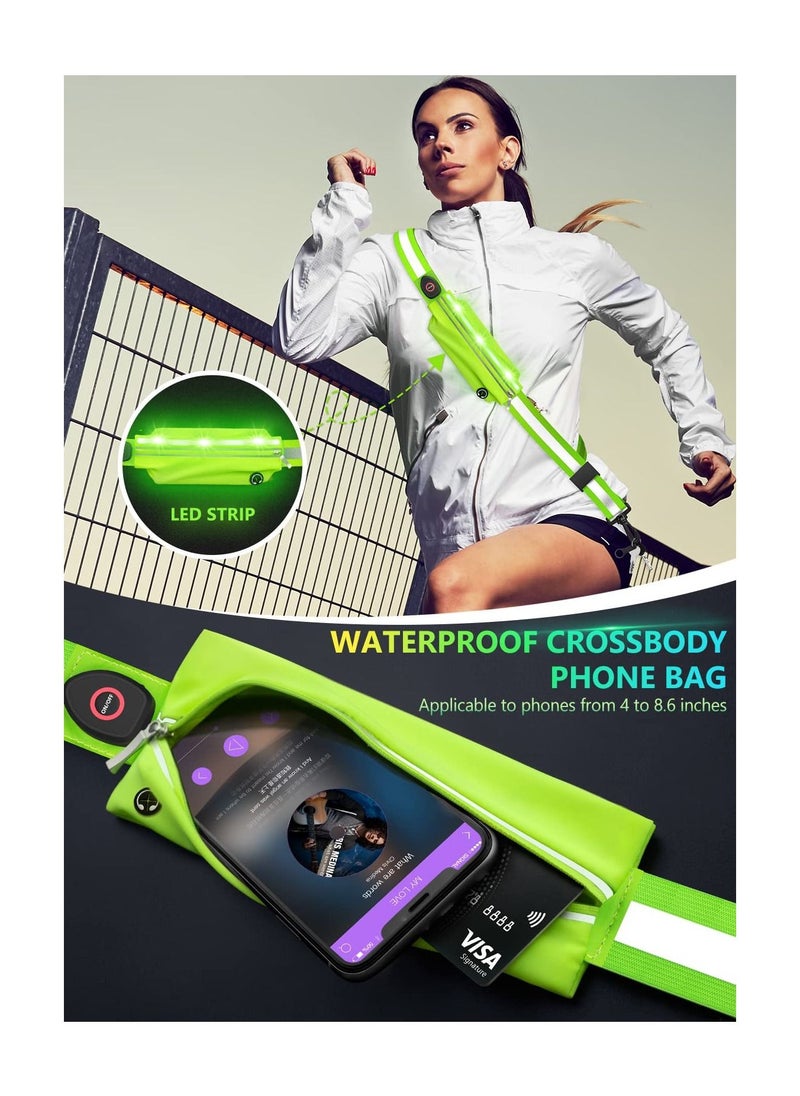 Y&D Reflective Belt, LED Belt Sash for Walking at Night, Night Running Safety Gear, High Visibility, Rechargeable, Durable, Light Up Runners Walkers Men Women  - Image 5