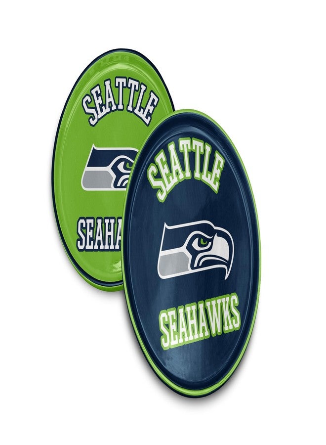 Proformance Home NFL Seattle Seahawks Home and Away 2 Pack Round Serving Plates - Image 1