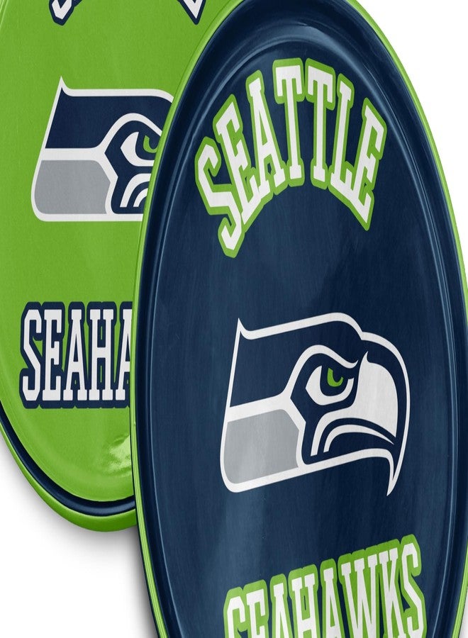 Proformance Home NFL Seattle Seahawks Home and Away 2 Pack Round Serving Plates - Image 2