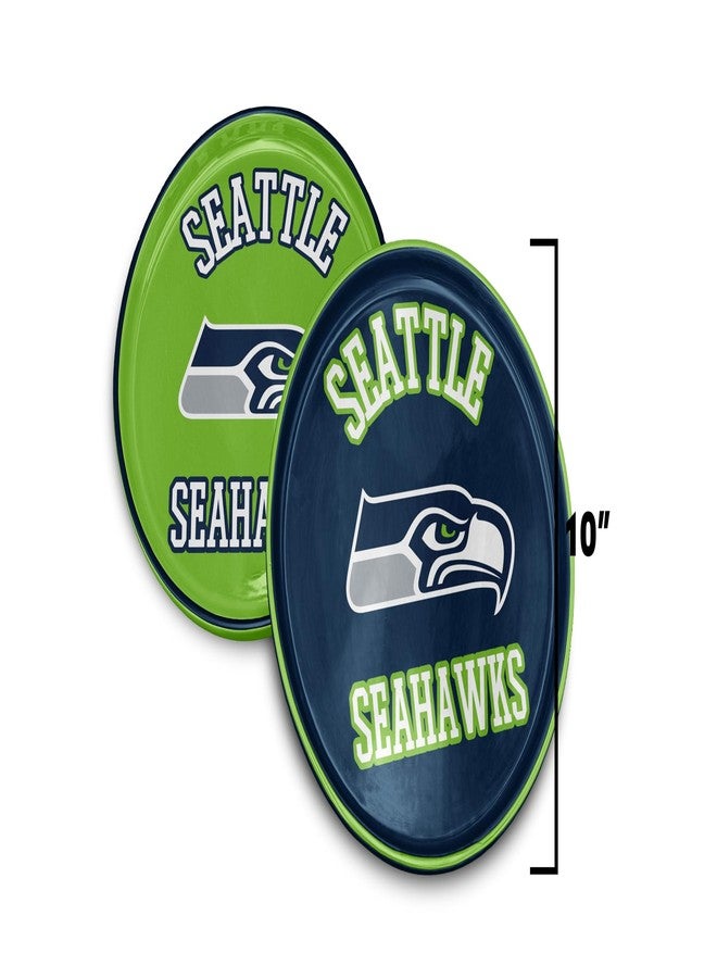 Proformance Home NFL Seattle Seahawks Home and Away 2 Pack Round Serving Plates - Image 3
