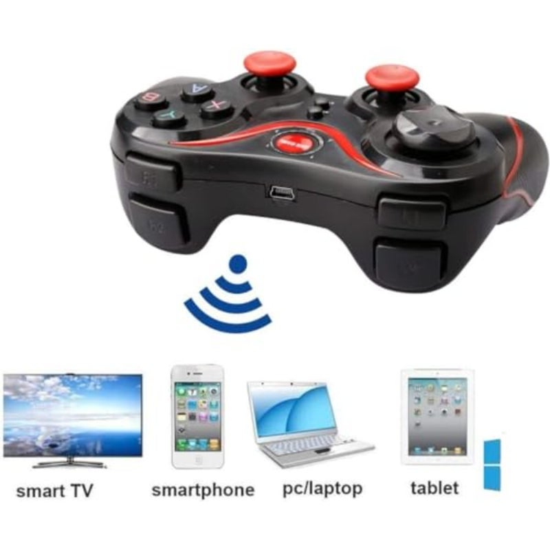 لوحة ألعاب Bluetooth لاسلكية لهواتف Android والأجهزة اللوحية وأجهزة التلفزيون الذكية وصناديق التلفزيون؛ جسم بلاستيكي ABS باللون الأسود غير اللامع مع تصميم مريح وأزرار سريعة الاستجابة. - Image 4