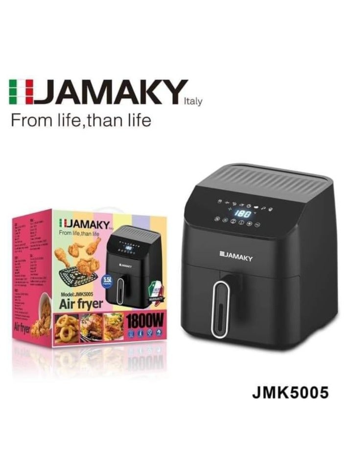 JAMAKY Italy Digital air fryer, 1800 watts, 5.5 liters, from Jamaki JMK 5005, Italian - Image 2