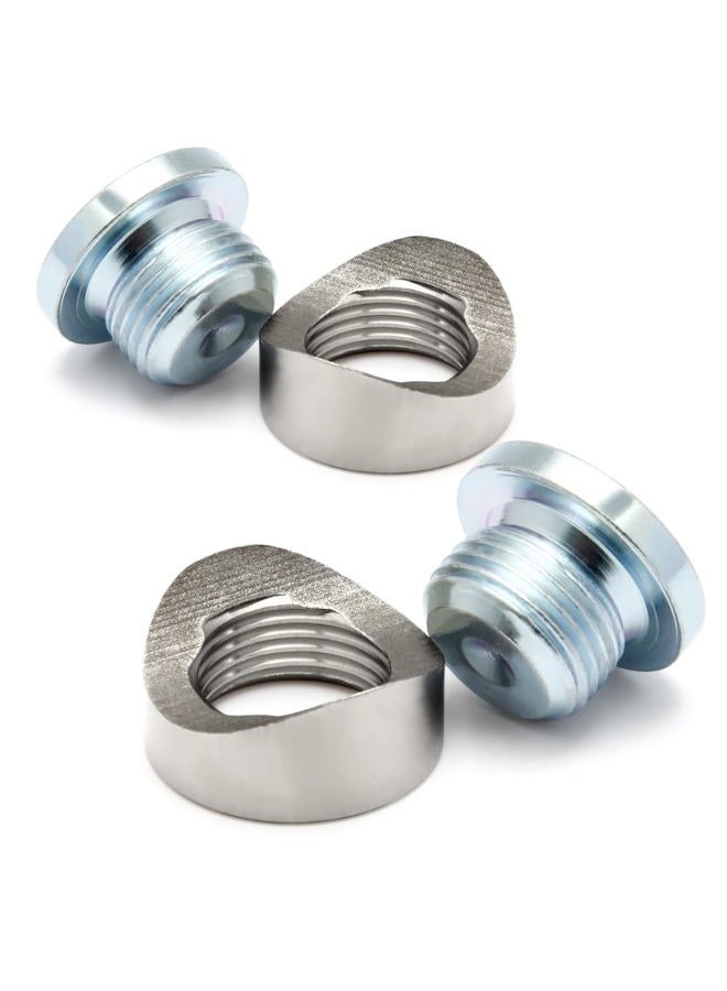 Ledaut M18X1.5 Bung and Plug Notched Style Bung and Plug (2 Bungs/ 2 Plugs) Notched Style Fitting Bungs M18X1.5 - Image 1