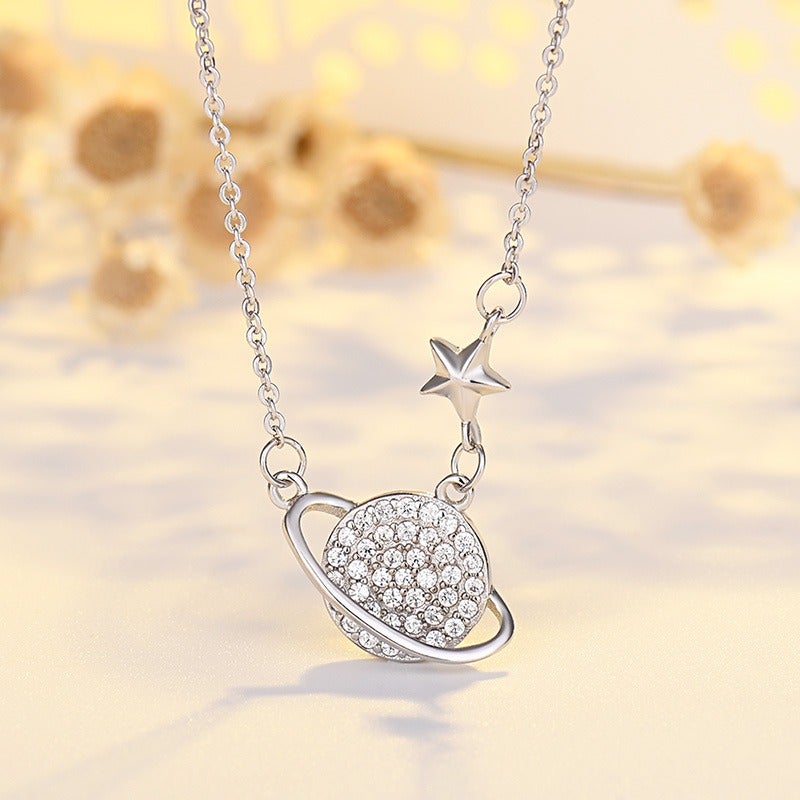 Singapore Planet Necklace (White Gold) - Image 1