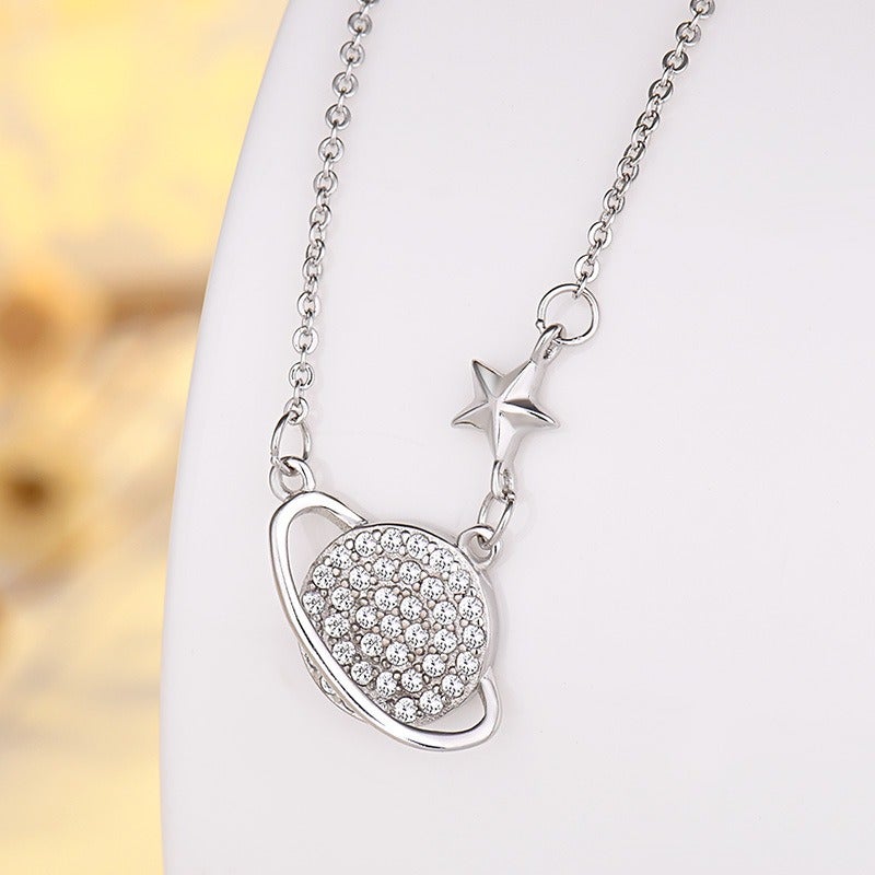 Singapore Planet Necklace (White Gold) - Image 2