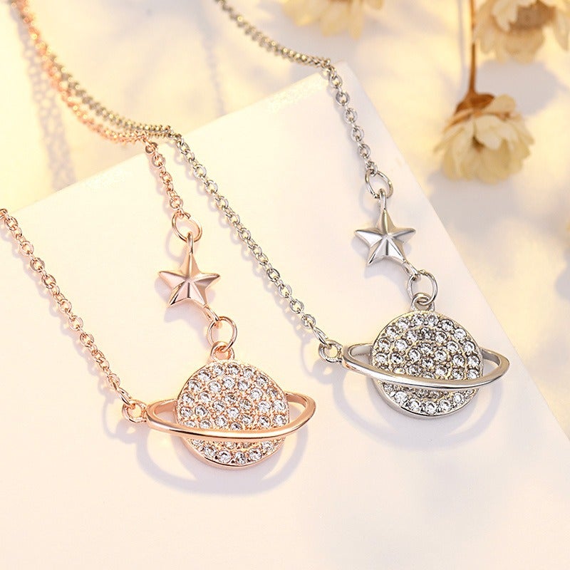 Singapore Planet Necklace (White Gold) - Image 3