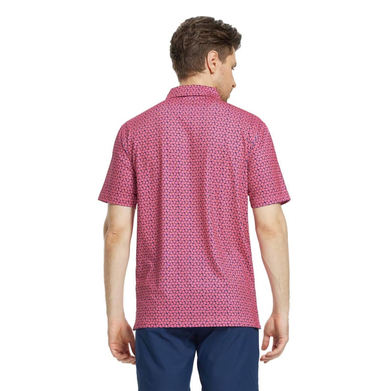 M MAELREG Mens Golf Shirt Short Sleeve Dry Fit Print Moisture Wicking Performance Patterns Collared Polo Shirt - Image 4
