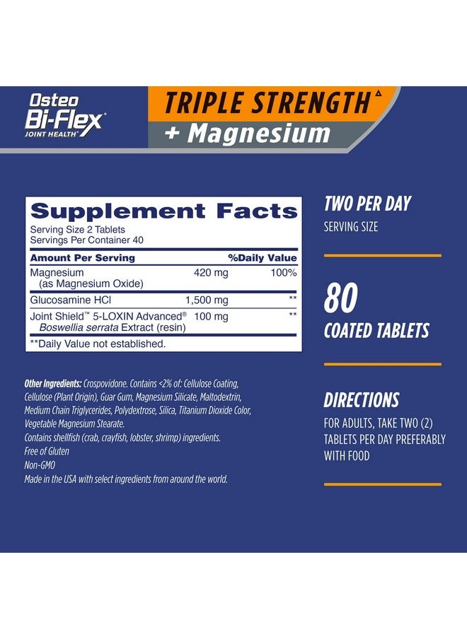 Osteo Bi-Flex Triple Strength Joint Supplement With Glucosamine & Magnesium Gluten Free 80 Tablets (Pack Of 2)  - Image 3