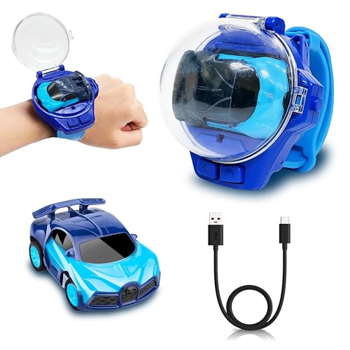VGRASSP Wrist Watch Remote Control Mini Car Toy for Kids – Rechargeable 2 Function RC Car with USB Charging Cable - Watch Car Case & Easy Controls - Color As Per Stock - Image 1