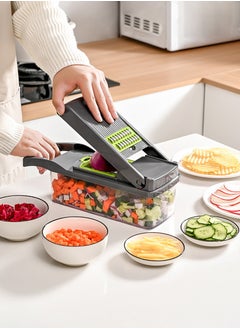 Beirui 14 Piece Kitchen Food Slicer, Adjustable Stainless Steel Vegetable Chopper, Fruit Potato, Onion, Tomato Chopper  - Image 1
