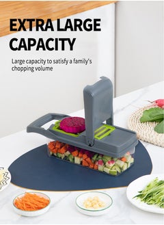 Beirui 14 Piece Kitchen Food Slicer, Adjustable Stainless Steel Vegetable Chopper, Fruit Potato, Onion, Tomato Chopper  - Image 4
