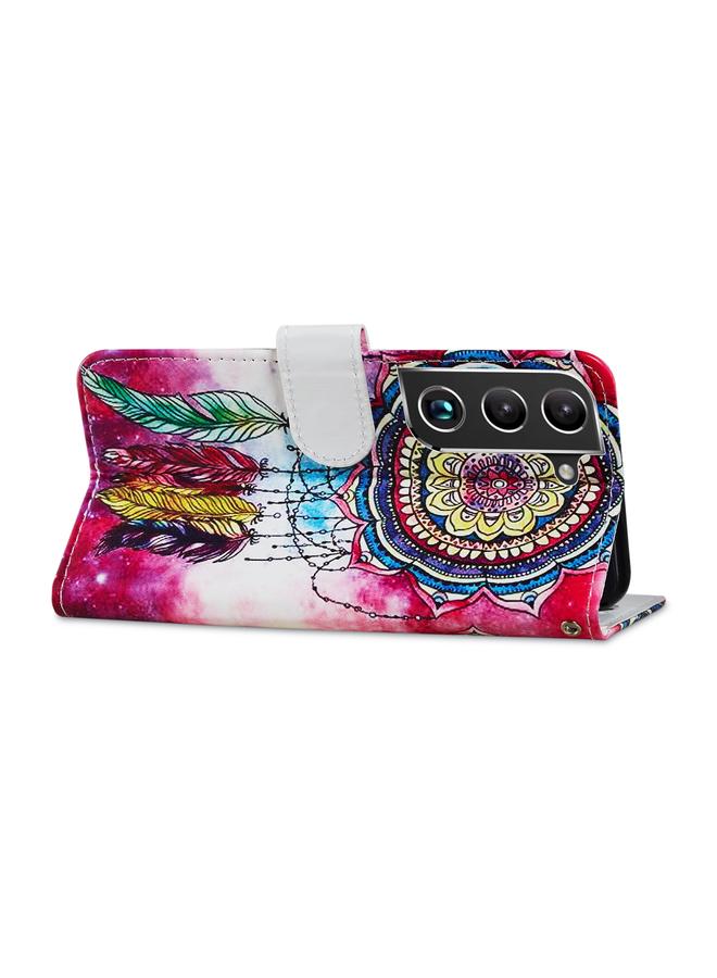 اس-توب جراب لهاتف Samsung Galaxy S22 5G، جراب جلدي قابل للطي أفقيًا بنمط مرسوم مع حامل وفتحات للبطاقات وإطار للصور - Image 5