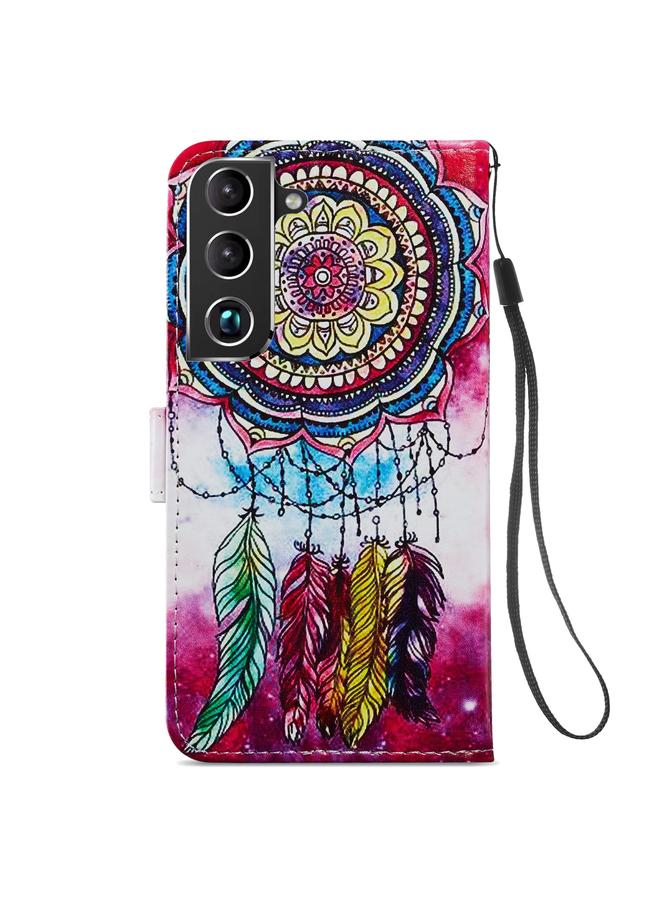 اس-توب جراب لهاتف Samsung Galaxy S22 5G، جراب جلدي قابل للطي أفقيًا بنمط مرسوم مع حامل وفتحات للبطاقات وإطار للصور - Image 3