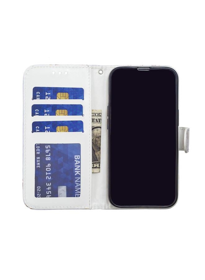 اس-توب جراب لهاتف Samsung Galaxy S22 5G، جراب جلدي قابل للطي أفقيًا بنمط مرسوم مع حامل وفتحات للبطاقات وإطار للصور - Image 4