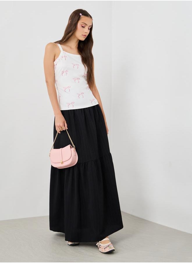 Take Two Take Two Bow Print Square Neck Strappy Cami Top  - Image 3