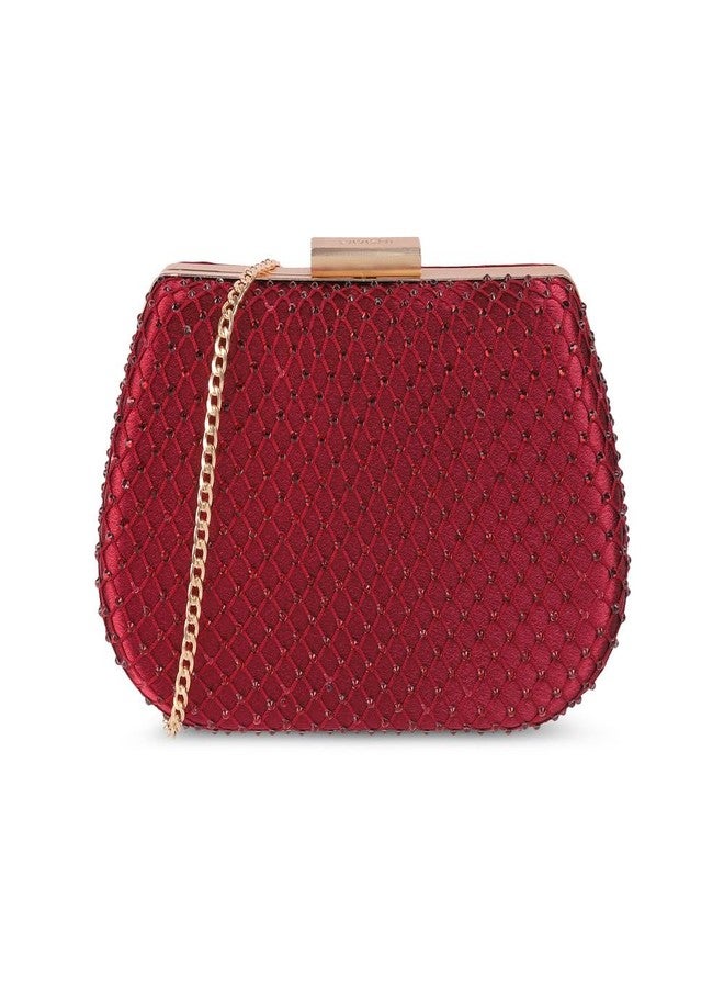 Mochi Women Maroon Fancy Clutch (38-115) - Image 1