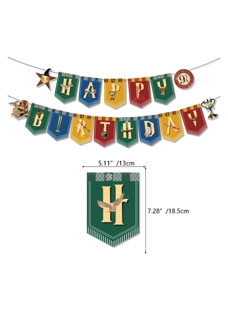 34-Piece Magic Birthday Party Decorations - Magician & Wizard Balloon Set with Pull Flags, Cake Card, Balloons for Kids/Wizard Birthday Parties (Enchanting Magic Party Supplies) - Image 3