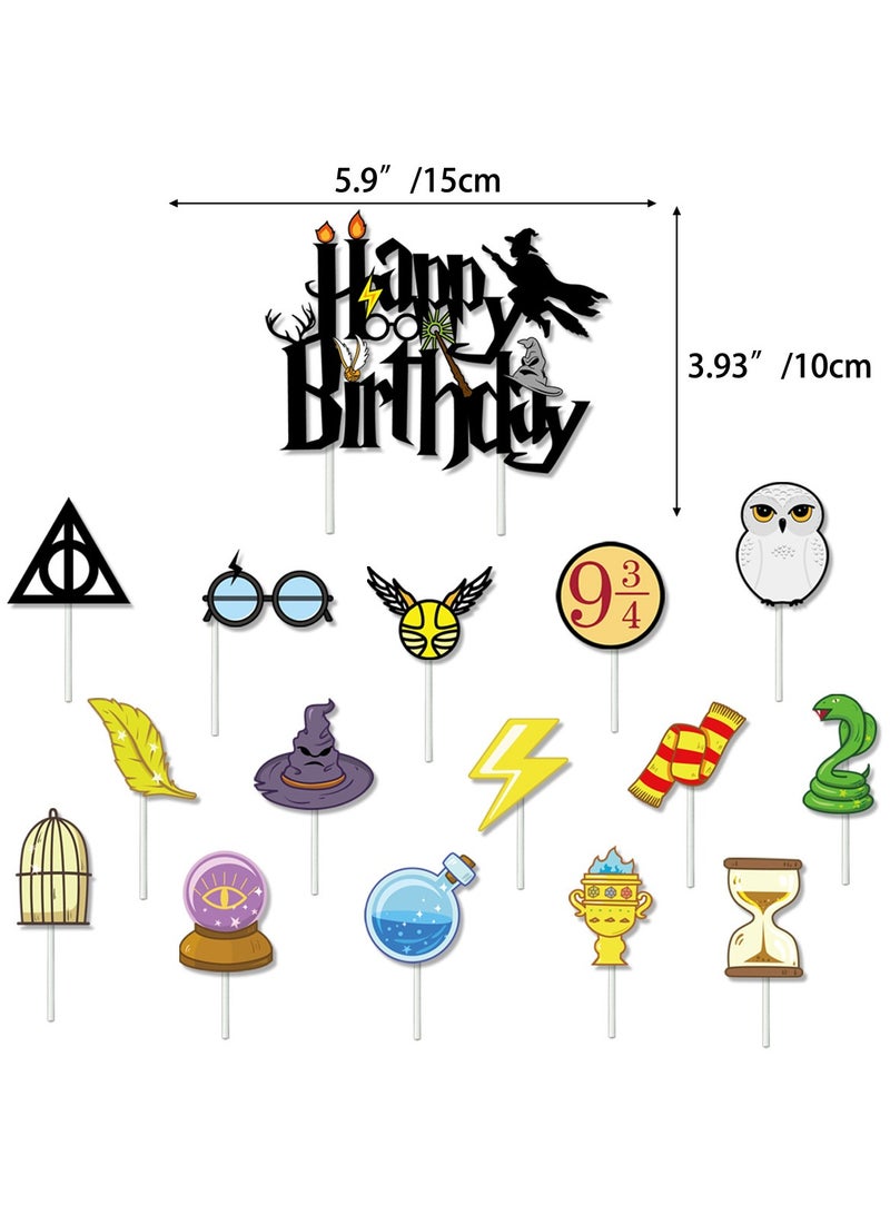 34-Piece Magic Birthday Party Decorations - Magician & Wizard Balloon Set with Pull Flags, Cake Card, Balloons for Kids/Wizard Birthday Parties (Enchanting Magic Party Supplies) - Image 4