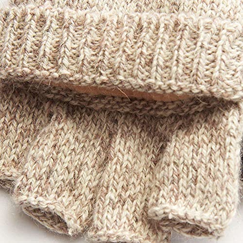 HOT SHOT Men’s The Sentry Wool Fingerless Pop-Top Mittens – Oatmeal, Insulated for Cold Outdoor Weather - Image 3