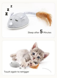 KASTWAVE Interactive Cat Toy, Toys for Indoor Cats Cat Feather Toys Automatic Cat Toy Cat Mouse Toy with Feather Tail Kitty Toys with USB Charging  - Image 3