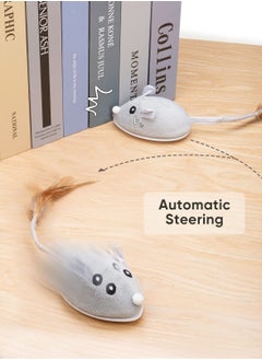 KASTWAVE Interactive Cat Toy, Toys for Indoor Cats Cat Feather Toys Automatic Cat Toy Cat Mouse Toy with Feather Tail Kitty Toys with USB Charging  - Image 4