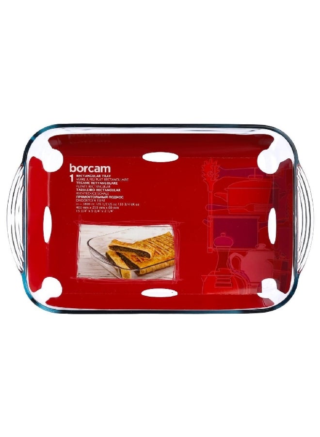 Five Simply Smart High Quality Durable Rectangular Glass Dish Clear 40 x 25 cm 59124 - Image 1