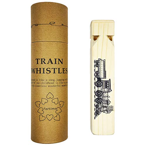 Fartime Wooden Train Whistle With A Beautiful Gift Box 4 Tone Toddlers Educational Party Favors Toy Gift with Blast Chart for Kids - Image 1